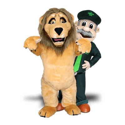 Lion and Zoo Keeper Mascot Costume