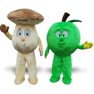 Apple Mascot Costume/ Mushroom Mascot Costume - friends for life!