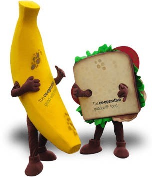 Banana Mascot Costume & Sandwich Mascot Costumes