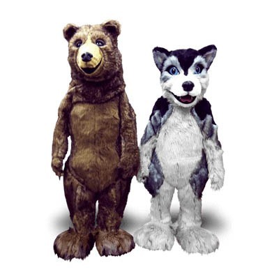 Semi-realistic Bear and Husky Mascot
