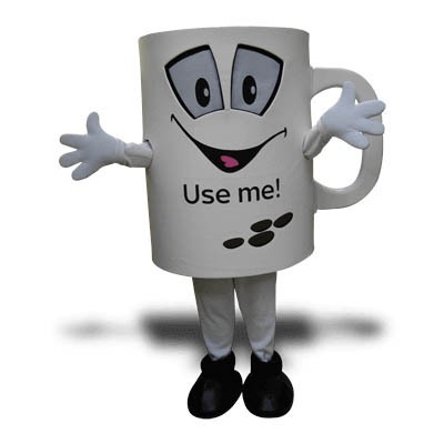 Coffee Cup Mascot Costume - Take Away!